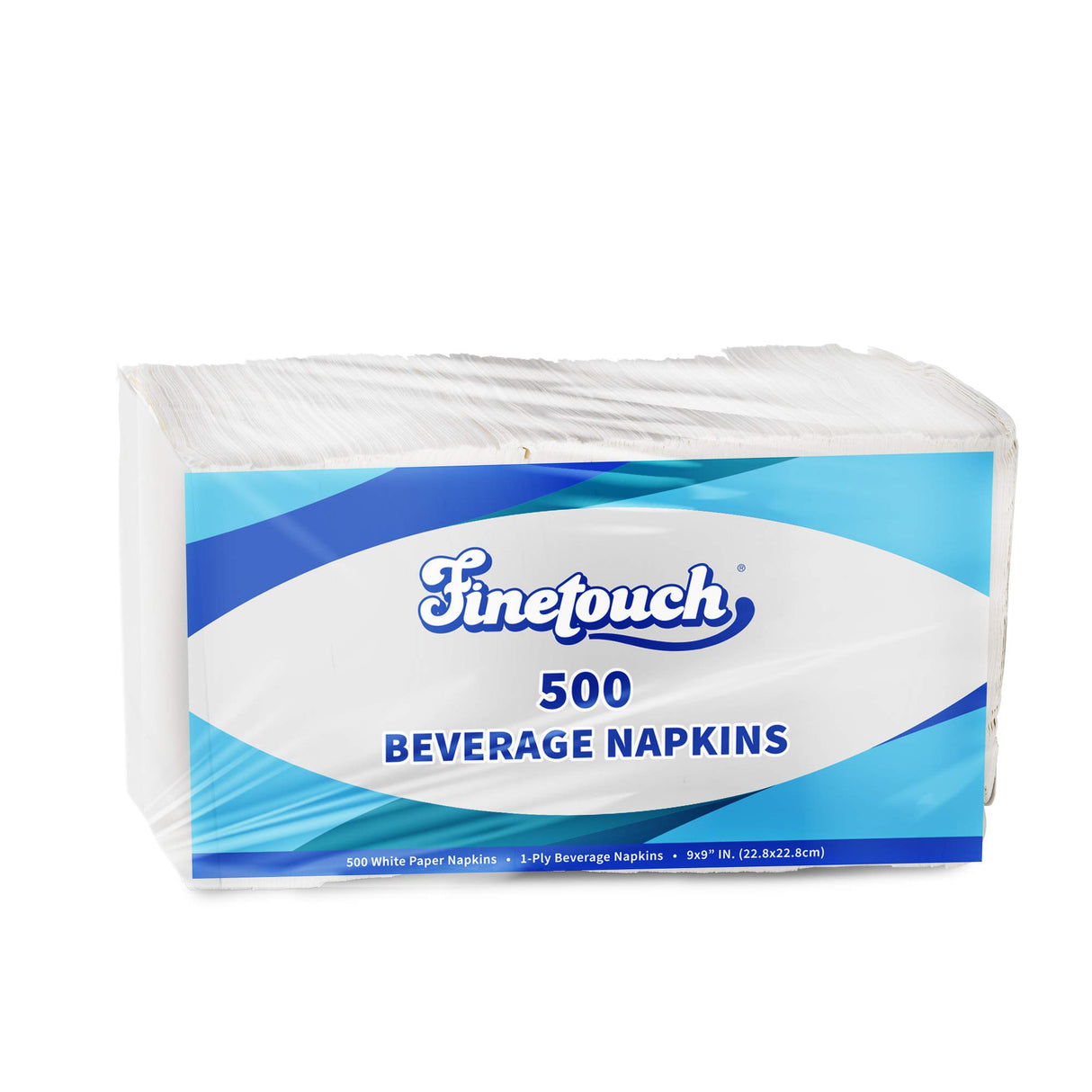 White Beverage Napkin, [500 Count] 1-ply Absorbent Square Disposable Napkins For Beverages, Bar Or Home Paper Napkin, Cocktail Napkins, Bulk Thanksgiving Dinner Finetouch