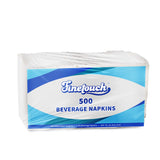 White Beverage Napkin, [500 Count] 1-ply Absorbent Square Disposable Napkins For Beverages, Bar Or Home Paper Napkin, Cocktail Napkins, Bulk Thanksgiving Dinner Finetouch