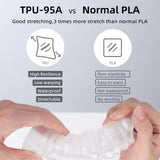 3DHojor TPU Filament 1.75mm TUP95A 3D Printer Filament Flexible Soft 3D Filament 1KG (2.2lbs) fit Most FDM 3D Printers Dimensional Accuracy +/- 0.03 mm-Natural 3DHoJor