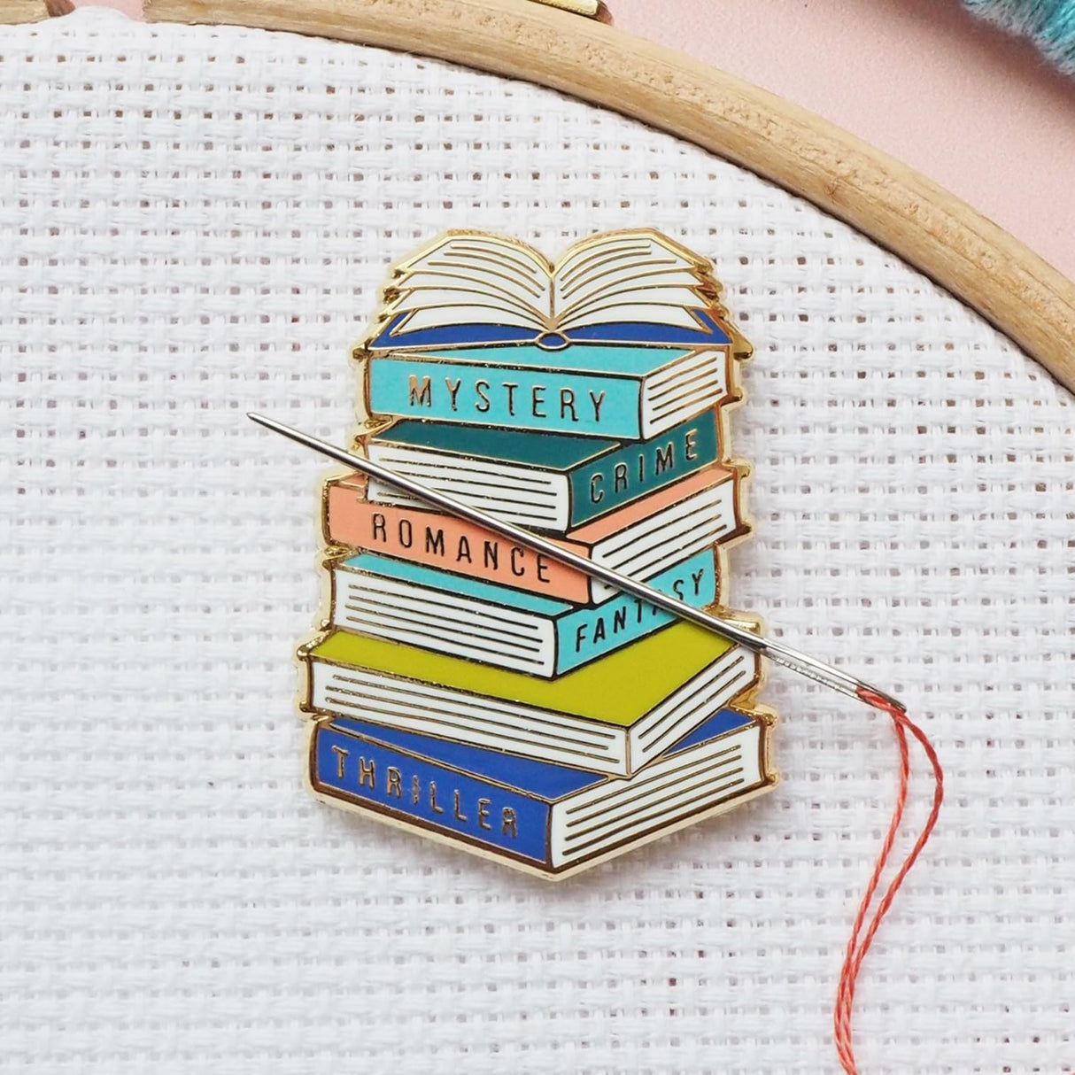 KEERCIGA Caterpillar Cross Stitch Needle Minder - Books for Cross Stitch, Sewing, Embroidery and Needlework Accessories, Enamel and Magnetic Caterpillar Cross Stitch