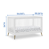 Delta Children Sloane 4-in-1 Acrylic Convertible Crib - Includes Conversion Rails, Bianca White w/Melted Bronze Delta Children