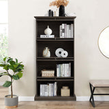 Plturdke Farmhouse Barrister Bookcase with Drawers Tall Bookshelf with Storage Kitchen Pantry Cabinet Curio Cabinet Display Cabinet with Flip up Glass Doors and Shelves Book Shelf for Bedroom (Brown) Plturdke