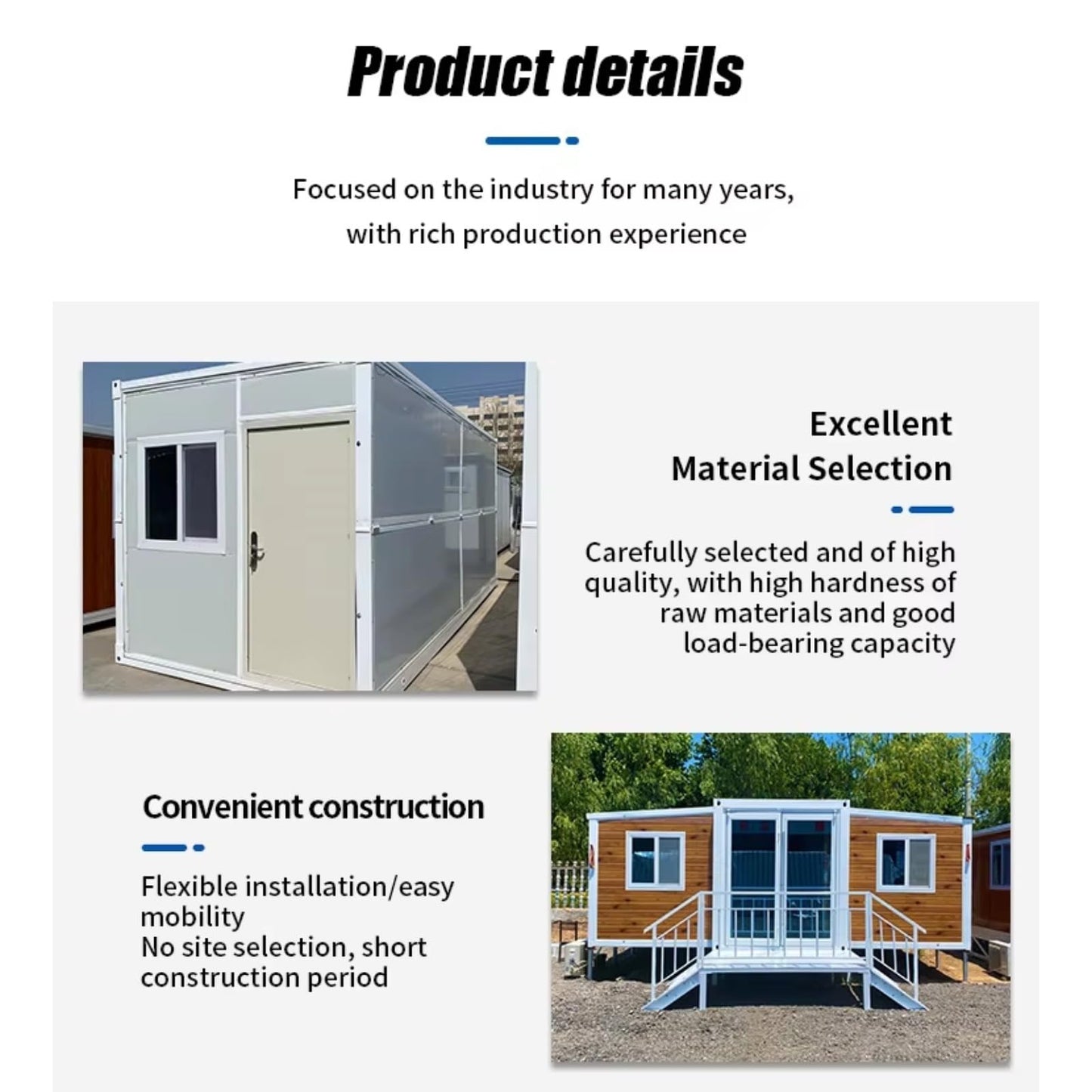 Luxury Tiny Home Container Houses 20ft 30ft 40ft Double Wing Extension Room Prefab Folding Container Homes Two Bedrooms One Bathroom Steel Expandable Prefab Houses - WoodArtSupply