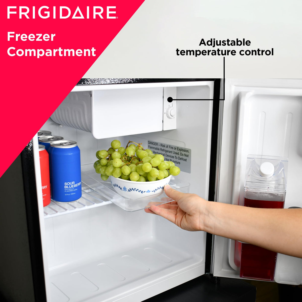 Frigidaire EFR182 1.6 cu ft Stainless Steel Mini Fridge. Perfect for Home or The Office. Platinum Series, 1.8 Frigidaire
