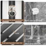 HIDOG 40" Dog Crate Furniture, Wooden Pet Crate End Table Decorative Dog Kennel Furniture, Heavy Duty Dog Cage for Large and Medium Dogs, Three Doors with Double Protection Lockes, Rustic Brown HIDOG