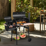 Outvita BBQ Charcoal Grill, Outdoor Patio Barbecue Cooker with Offset Smoker, Wheels and Tray for Balcony Picnics, Party and Camping Outvita