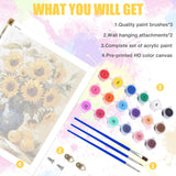 Lxmsja Sunflowers Paint by Numbers Kit for Adults, Lemons Acrylic Paint by Numbers for Adults Beginner, DIY Craft Supplies Oil Painting Kits for Home Wall Decor 16x20 inch (No Frame) Lxmsja