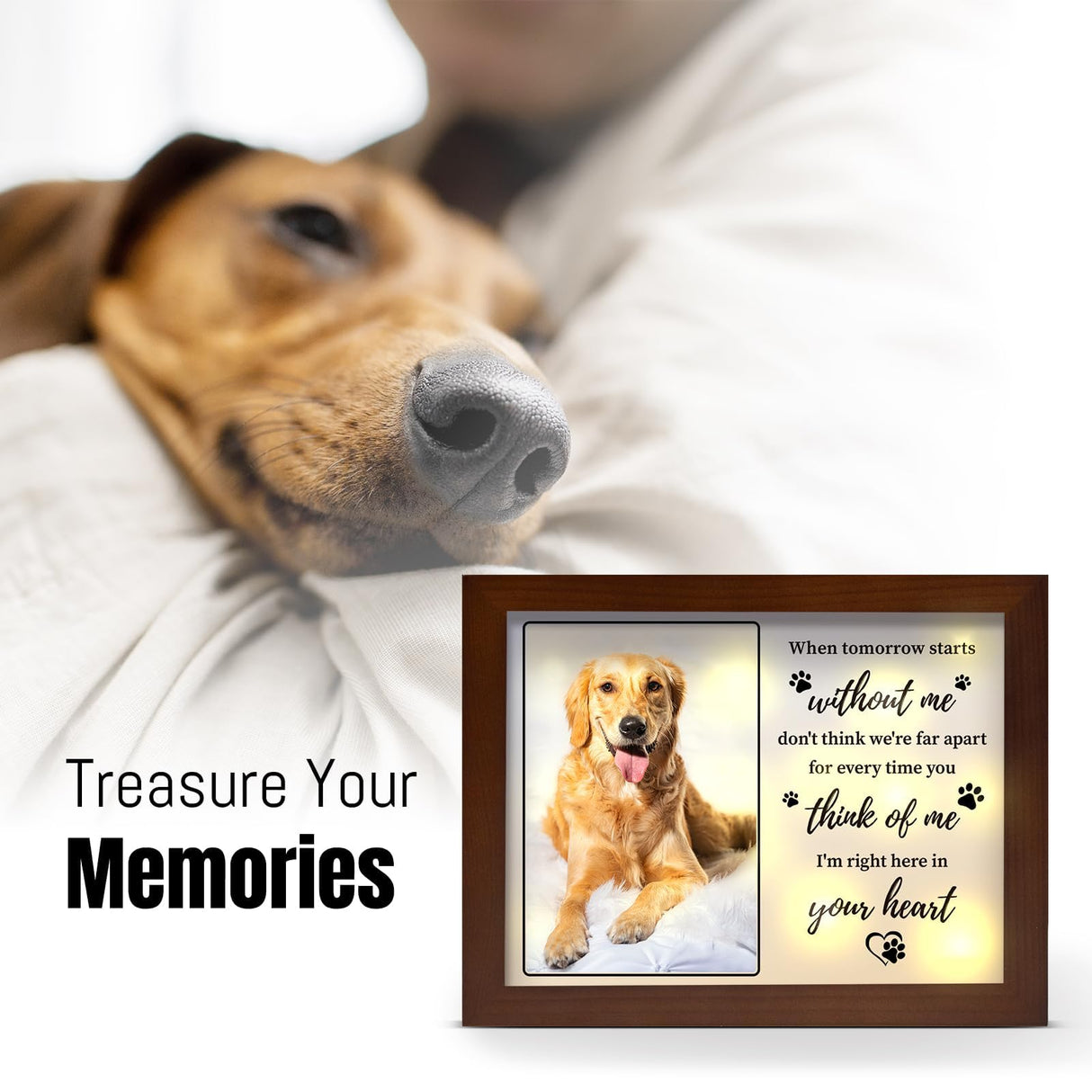 Dog Memorial Gifts for Loss of Dog Picture Frame 4x6,Pet Memorial Shadow Box for Dogs,Pet Memorial Gifts for Dogs,Loss of Dog Sympathy Gift,Dog Bereavement Gifts Vetbuosa