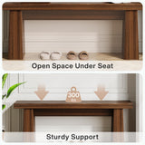 Tribesigns Wooden Entryway Bench, 47-Inch Wood Dining Table Bench with Sturdy Frame for Dining Room Bedroom Living Room Hallway Kitchen, Easy Assembly (Walnut) Tribesigns