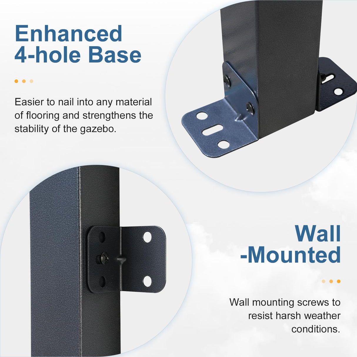 COBANA 8' x 10' Gazebo, Hardtop Wall Mounted Lean to Gazebo Pergola with Metal Roof for Patio, Deck, Backyard COBANA