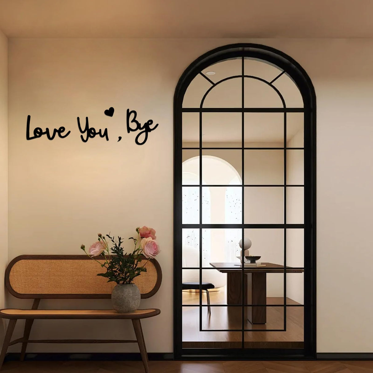 Wooden Love You Bye Sign Home Decor - Boho Farmhouse Wall Art Decor for Stylish Living Room, Hallway Entryway, Wall Decor Door Sign Gift for Your Family Lovers WoodArtSupply