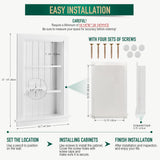 Potter-Island 14 x 24 Medicine Cabinet Recessed, Wall Niche, Bathroom Wall Cabinet, 3-Tier, Between Studs Shelving for Drywall, White Potter-Island