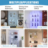 Fetuero Glass Display Cabinet,5 Shelves Double Door LED Lights Curio Cabinet for Collection with Wheels, 74.8" High Glass Display Case for Living Room Bedroom Playroom Office,White Fetuero