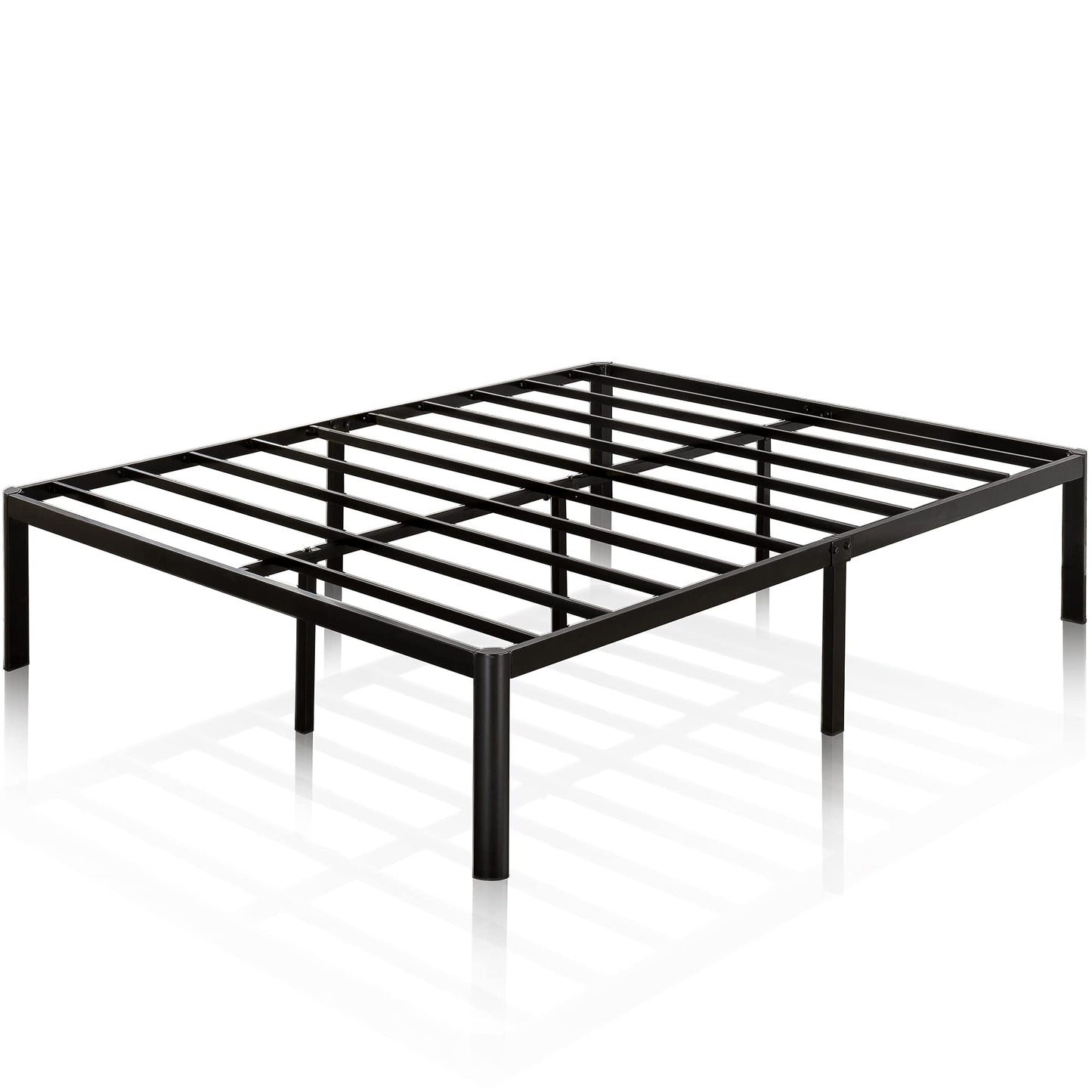 ZINUS Van 16 Inch Black Metal Platform Bed Frame with Steel Slat Support - No Box Spring Required, Full Size - WoodArtSupply