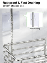SMARTAKE Hanging Shower Head Caddy, Rustproof Bathroom Shower Shelf Organizer, SUS201 Stainless Steel Over The Storage Rack, for Toilet, Bathroom, Silver SMARTAKE