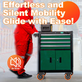 QNCZ Caster Wheels, 5 Inch Heavy Duty Casters Set of 4, Silent Industrial Casters Load 2600lbs, Swivel Casters for Furniture, Workbench and Cart Wheels QNCZ