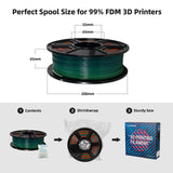 FLASHFORGE PLA Filament 1.75mm, 3D Printer Filament 1kg (2.2lbs) Spool, Dimensional Accuracy +/- 0.02mm, 3D Printing Filament Easy to Use and Fits for Most FDM 3D Printers (Rainbow) FLASHFORGE