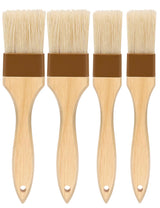 Pastry brush,Basting brush for Cooking,Natural Bristle BBQ Brush for Oil & Sauce,Wooden Handle Food Brush for Baking,Easy Clean Butter Brush,Durable Kitchen Culinary Utensil (1", 1 1/2 Inch,4 Pack) NXRACSH