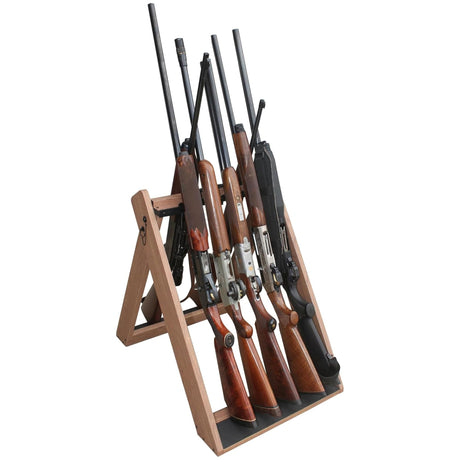 Rush Creek Creations Deer Camp Portable Folding 10 Gun Storage Rack - Handcrafted Weather Proof Material - Easy to Assembly , 21"L x 27"W x 28.5"H Rush Creek Creations