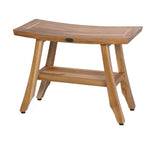 EcoDecors, 24 inch, Brown, Teak Shower Bench, Teak Bench Shower, Teak Shower Bench for Inside Shower, Teak Bathroom Bench, Teak Wood Shower Bench EcoDecors