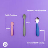 WeeSprout Toddler Utensils, 3 Forks & 3 Spoons, 18/8 Stainless Steel & Food Grade Silicone, Thick Easy-Grip Handles, Perfect Length For New Self Feeders, Gentle On Gums & Teeth, Dishwasher Safe WeeSprout