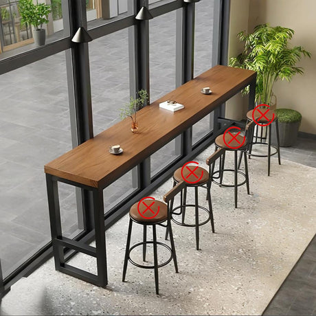 OOIKVCC Bar Table,Farmhouse Pub Table,Industrial Bar Height Dining Table,2-in Thickness Solid Wood Top for Kitchen, Coffee Shop, Pub, Breakroom(Stool not Included) OOIKVCC