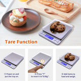Barlunbee Gram Scale,Capacity 500g Accuracy 0.01g Mini Food Scales Digital Weight Grams and Oz,Small Kitchen High Precision for Espresso,Baking,Jewelry,Soap Making,Silver Barlunbee