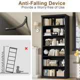 Rresyet Bookcase and Bookshelves, 28" W Tall Bookshelf with Elegant Design, 6 Tiers Spacious Book Storage, Freestanding Book Organizer, Display Library Shelf for Home Office, Living Room & Study Room Rresyet