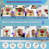 Speedura Embroidery Punch Needle Kit for Beginners – Embroidery Set with Frame & Video Tutorials for Adults & Kids | Needle Punching Kit with Patterns for Wall Art (Blooming Serenity) Speedura