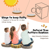 12 Pcs Flexible Seating Floor Sitting Cushion for Classroom Soft Tree Stump Stool Set 3D Digital Print Soft Round Throw Pillow Decorative Wood Slice Floor Cushion for Classroom Kids Couch Chair Home Tatuo