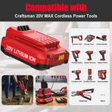 AYTXTG 2Pack 3.5Ah 20V Lithium Battery Replacement Craftsman 20V Battery CMCB202 CMCB202-2 CMCB204 CMCB204-2 Craftsman V20 Battery + CMCB104 V20 Battery Portable Charger AYTXTG