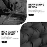 GPQAWER Porch Swing Cushions,Outdoor Cushions 3 Seater Replacement with Backrest, Waterproof Thickened Bench Cushion with Ties for Porch, Patio,Outdoor, Backyard and Garden(Dark Gray 60 * 40 in) GPQAWER