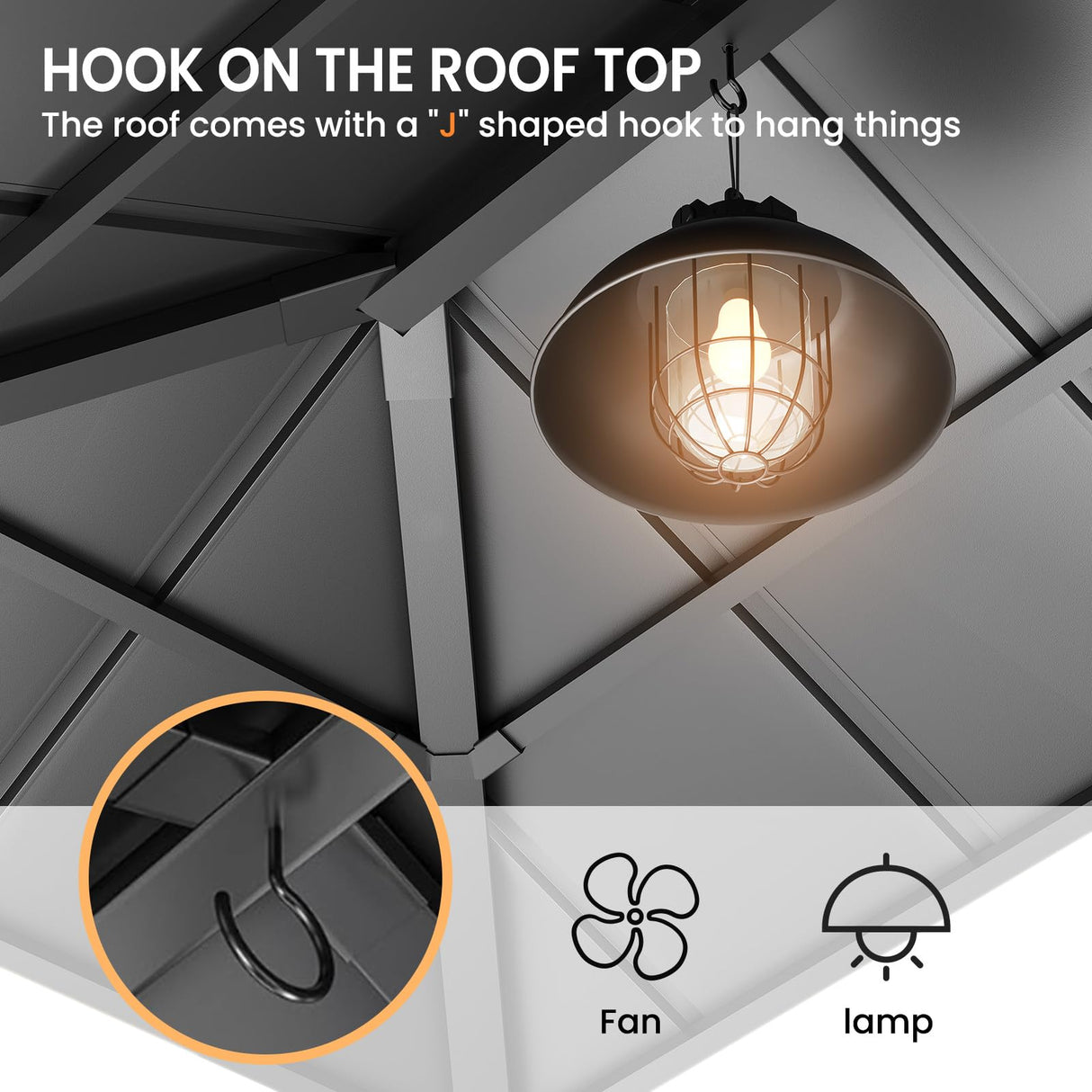 Amopatio 12' X 16' Wood Gazebo, Hardtop Gazebos with Galvanized Steel Double Roof, Metal Outdoor Permanent Aluminum Gazebo for Patio Deck Backyard Amopatio