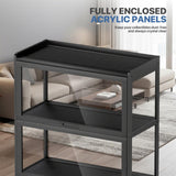 Magshion Display Cabinet with Acrylic Doors, 4-Tier Curio Cabinet for Collectibles, Display Case Showcase for Living Room, Office, 27.5"(L) x 13.5"(W) x 55"(H), Black Magshion