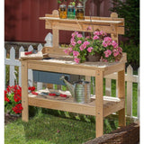 Lehman's Outdoor Gardening Potting Table Workstation, Cypress Wood Lehman's