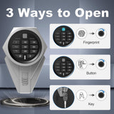 Marcree Gun Safe for Home Rifle and Pistols, Quick Access Biometric Rifle Safe with Dual Alarm & Mute Mode, Gun Cabinets for Rifles and Shotguns, Rifle Safe with 2 Movable Gun Racks, Pistol Pockets Marcree