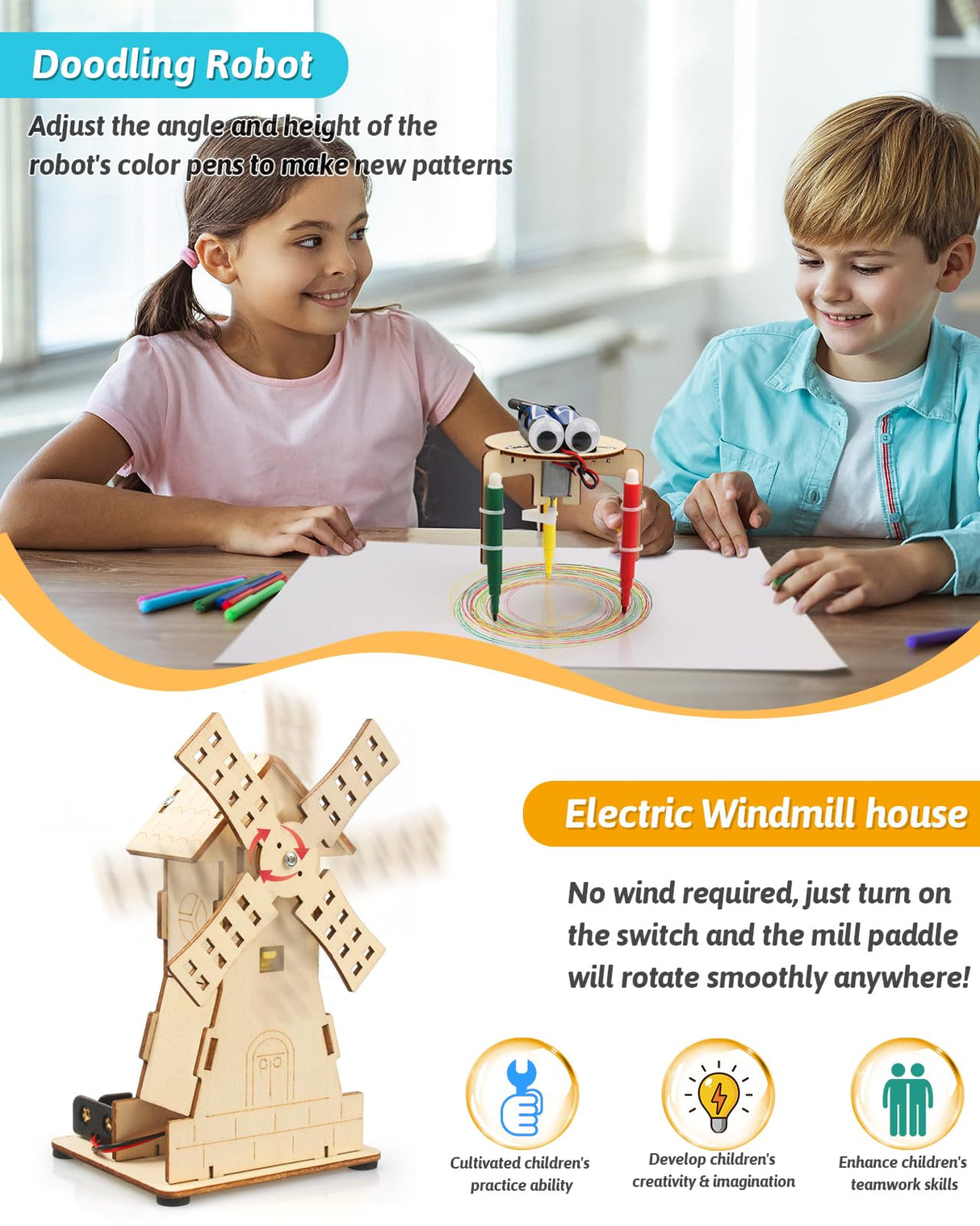 Poraxy STEM Kits for Kids Age 8-10-12, 6 in 1 Science Kits, Wooden 3D Puzzles, Toys for Ages 8-13, Building Projects Crafts Model Kits, Birthday Gifts for Boys Girls Ages 7 8 9 10 11 12 13 Years Old Poraxy