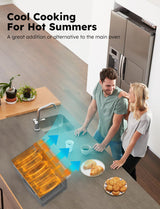 Nuwave Bravo XL Pro Air Fryer Toaster Oven, Improved 100% Super Convection, Quicker & Crispier Results, 100 Presets, Multi-Layer Even Cooking, 50-500F, Smart Probe, PFAS Free, 30QT, Stainless Steel Nuwave