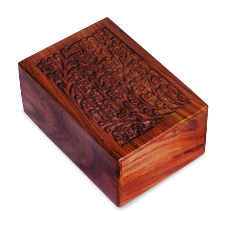 S.B.ARTS Wooden Urn Box for Human Ashes, Cremation Funeral Urns Box, Pet Memorial Urns, Decorative Urn, Cat Infant Adult Urn, Keepsake Burial Ash Box-Medium (Style5, 7 X 5 X 3.75 inch) S.B.ARTS