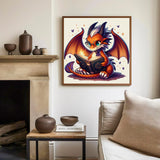 Mandun Paint by Numbers Kit for Kids with Frame, Dragon Paint by Numbers for Kids Ages 4-8-12, DIY Dragon Acrylic Oil Painting for Home Wall Art Decor Gift 7.8x7.8 inch (with Frame Easel) Mandun