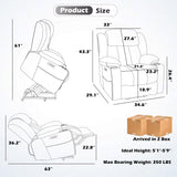 2024 Power Lift Recliner Chair with Full-Body Massage and Heat for Elderly, Hand Remote Control, Upgraded Powerful Motor, Extended Footrest, USB Ports, Stainless Steel Cup Holders, Chenille Grey Trustyue