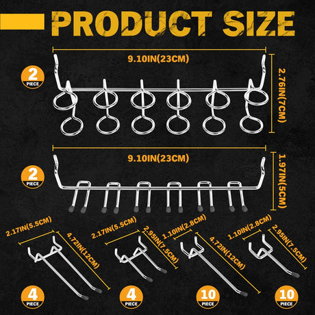 ELEAD 260 Piece Pegboard Hooks 1/8 and 1/4 inch peg Board Organizer Accessories with Pegboard Bins for Organizing Various Tools in The Garage Kitchen Bathroom Craft Room ELEAD