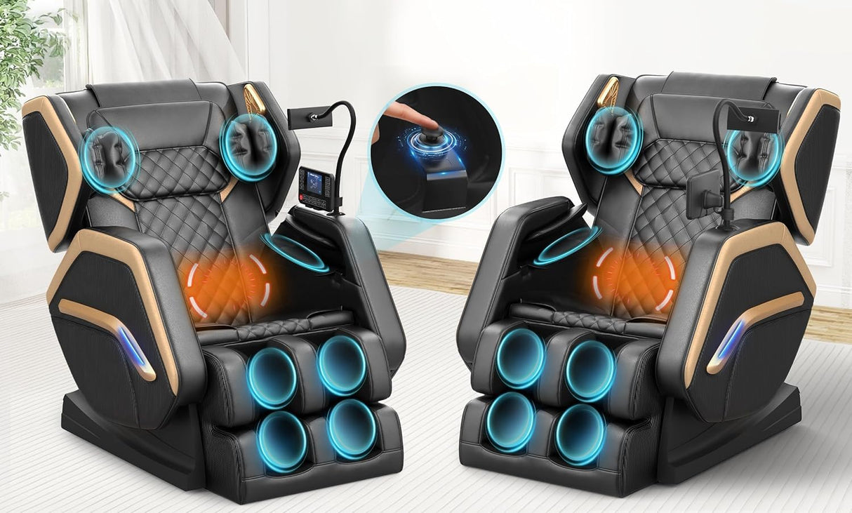 NAGLIFOR Massage Chair Full Body, Zero Gravity Massage Chair with Heating, 8 Airbags, 14 Fixed Rollers, Foot Massage, Bluetooth Speaker, Touch Remote Control, Nightlights for Family and Friends NAGLIFOR