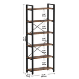 IRONCK Vintage Industrial 6-Tier Ladder Bookshelf - Durable Display Shelf for Home or Office IRONCK