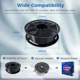 FLASHFORGE ABS Pro Filament 1.75mm Black, 3D Printer Filament 1kg (2.2lbs) Spool-Dimensional Accuracy +/- 0.02mm, Hot Deformation Below 90℃, Great for Printing Heat-Resistant Functional Parts FLASHFORGE