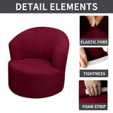 SZJIAHTM Round Club Swivel Barrel Chair Cover Modern Accent Round Club Armchair Slipcover Soft Stretch Chair Covers for Living Room SZJIAHTM