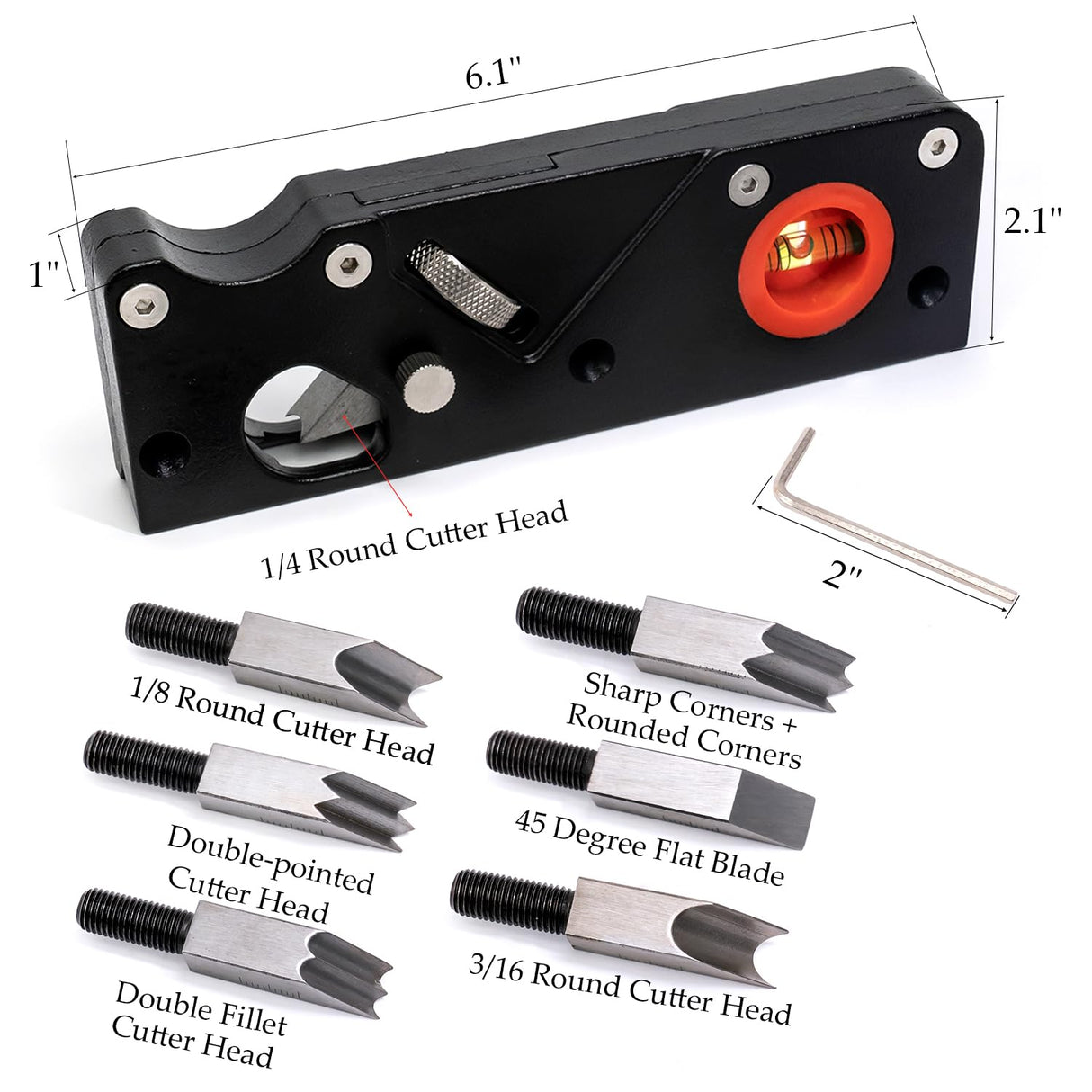 ZiBeiLe Chamfer Plane, Handheld Planers with Auxiliary Locator and 7 Blades, Woodworking Hand Planer Suitable for Quick Edge Trimming of Wood, Black, ZBD-0BA-QQK764 ZiBeiLe