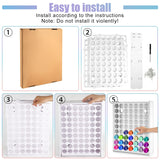 PEUTIER Paint Organizer, 63 Holes Acrylic Paint Storage, Vertical Rack Stand for 2oz Craft Paints, Wall Mounted PEUTIER