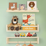 storenization Floating Book Shelves for Wall, 16.5" Natural Wood Nursery Shelves for Book Storage, Solid Pine Wooden Floating Wall Bookshelf for Bedroom Living Room, Set of 2+1, Unfurnished - DIY storenization