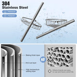 Corner Shower Caddy Tension Pole: Stainless Steel Rustproof 4-Tier Shower Organizer - 47-121 inch Adjustable Bathroom Shelves for Bathtub Shampoo Storage - Tension Rod Floor Standing Bath Rack -Silver ESSEME